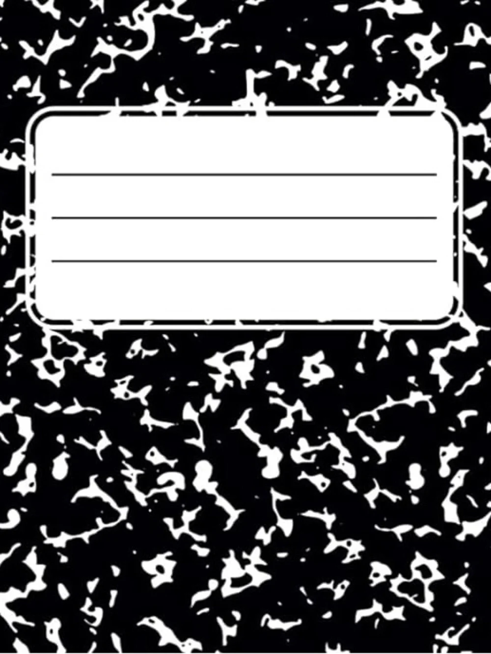 Coaster Composition Notebook - Black & White Marbled Personalized